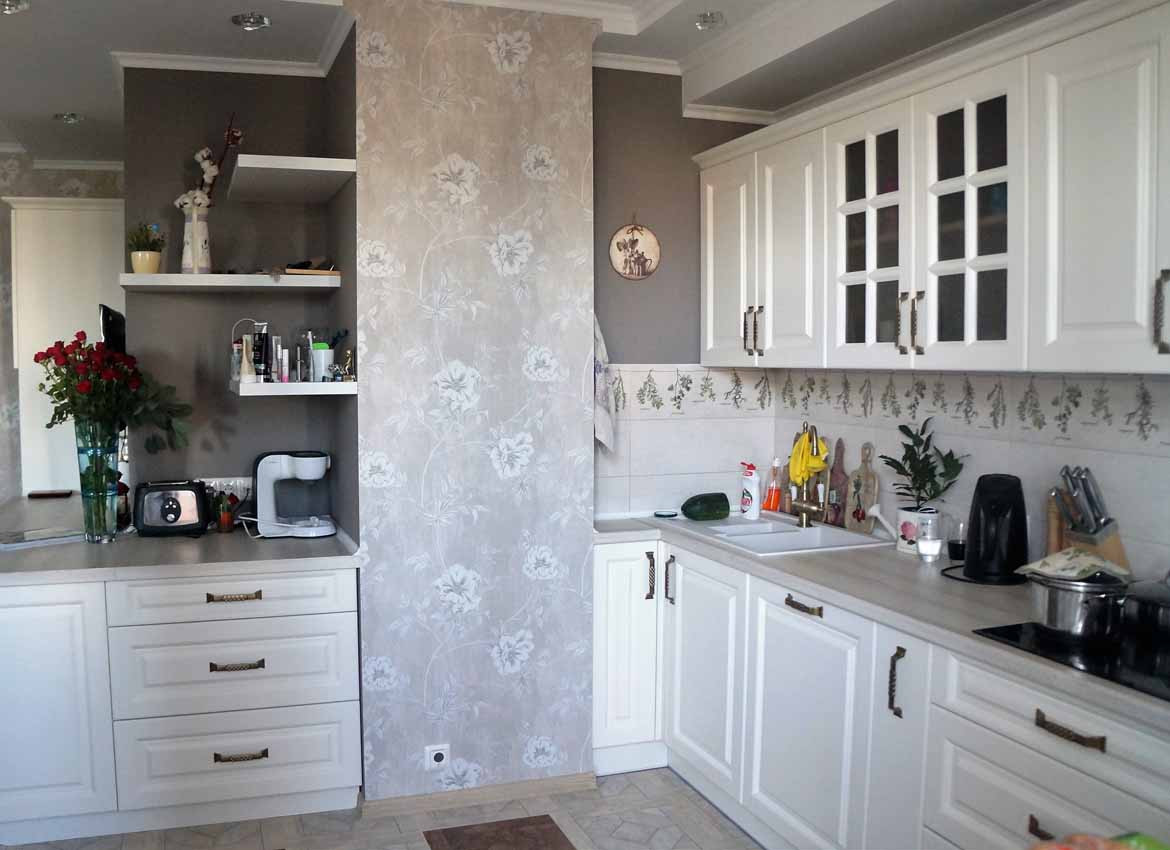 Кухни с окрашенными фасадами