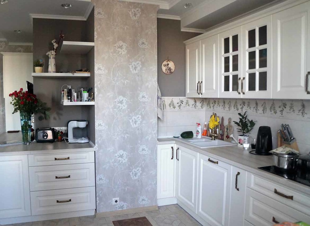 Кухни с окрашенными фасадами