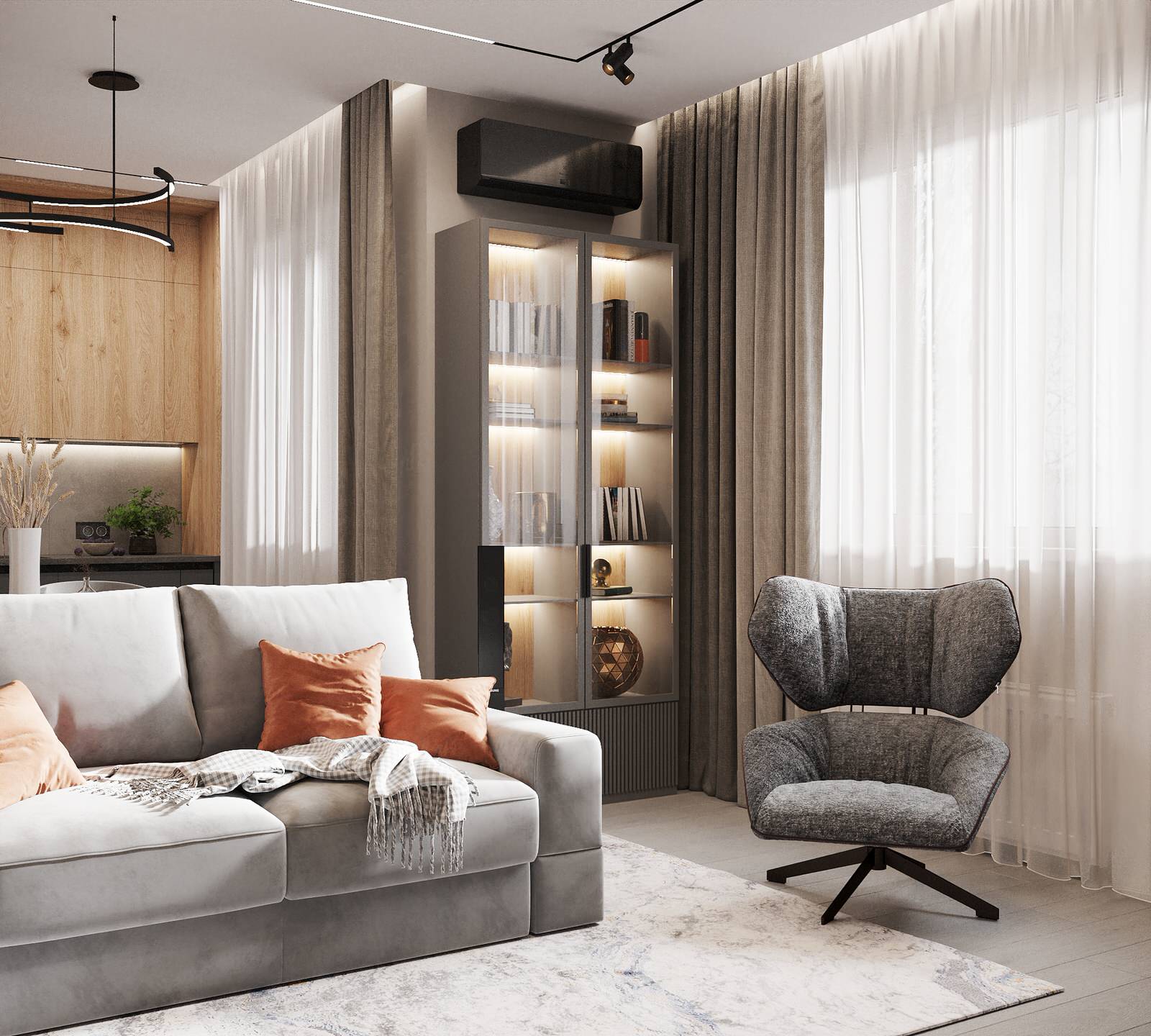 Современная квартира для молодой пары в Москве