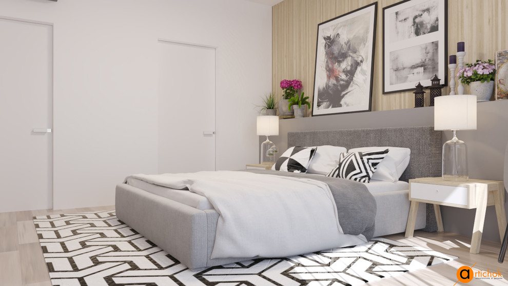 Идея дизайна светлой спальни