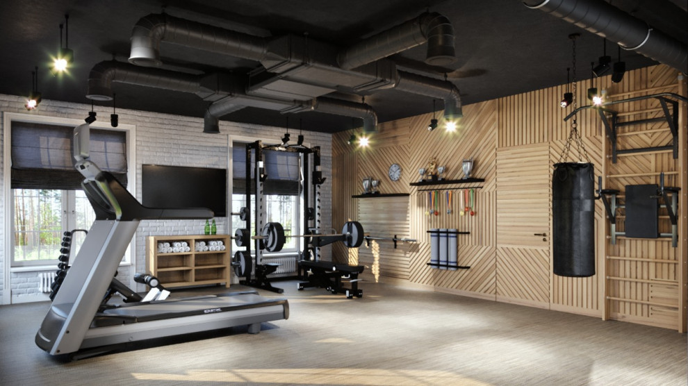 Обложка проекта: Дизайн проект домашнего фитнес-зала