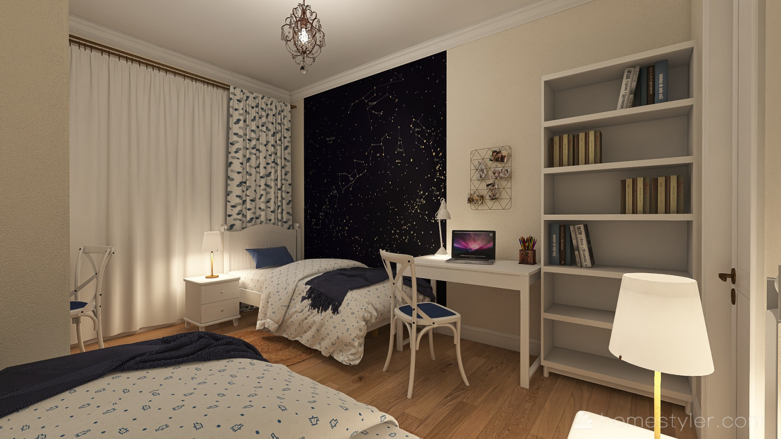 Обложка проекта: Детская для двоих детей в деревенском стиле