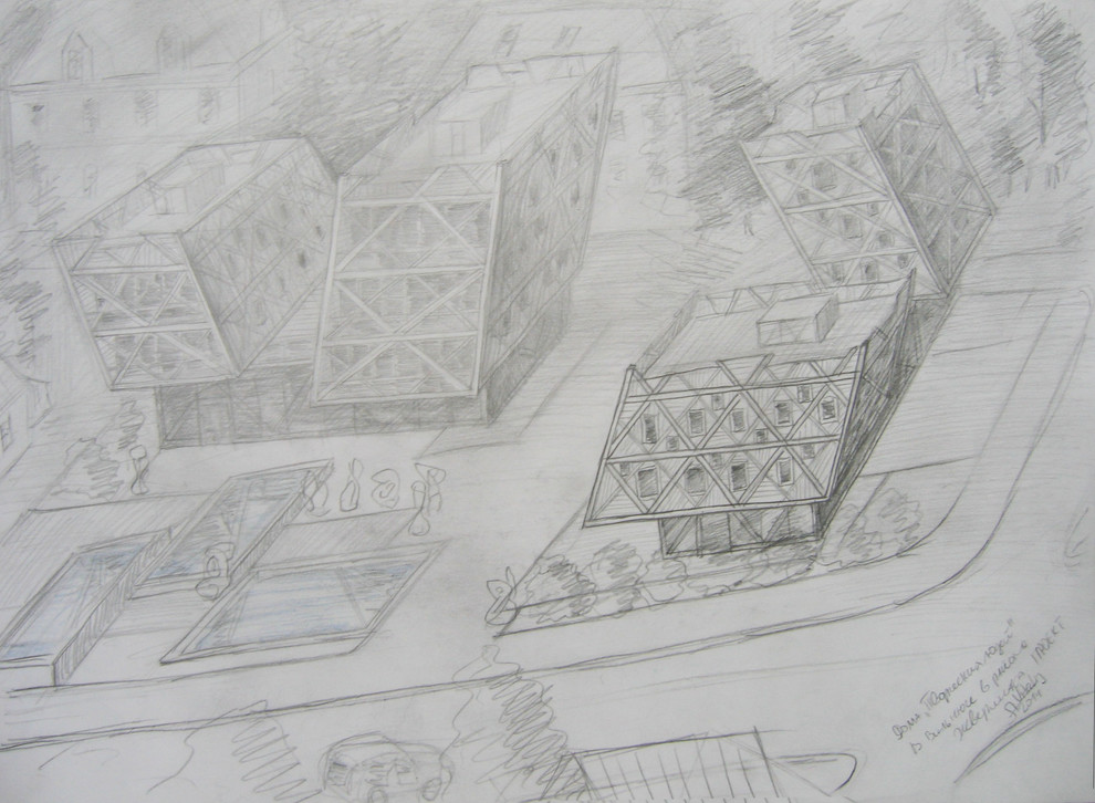 Размышление с карандашом - наброски, малоэтажные частные дома и таунхаусы