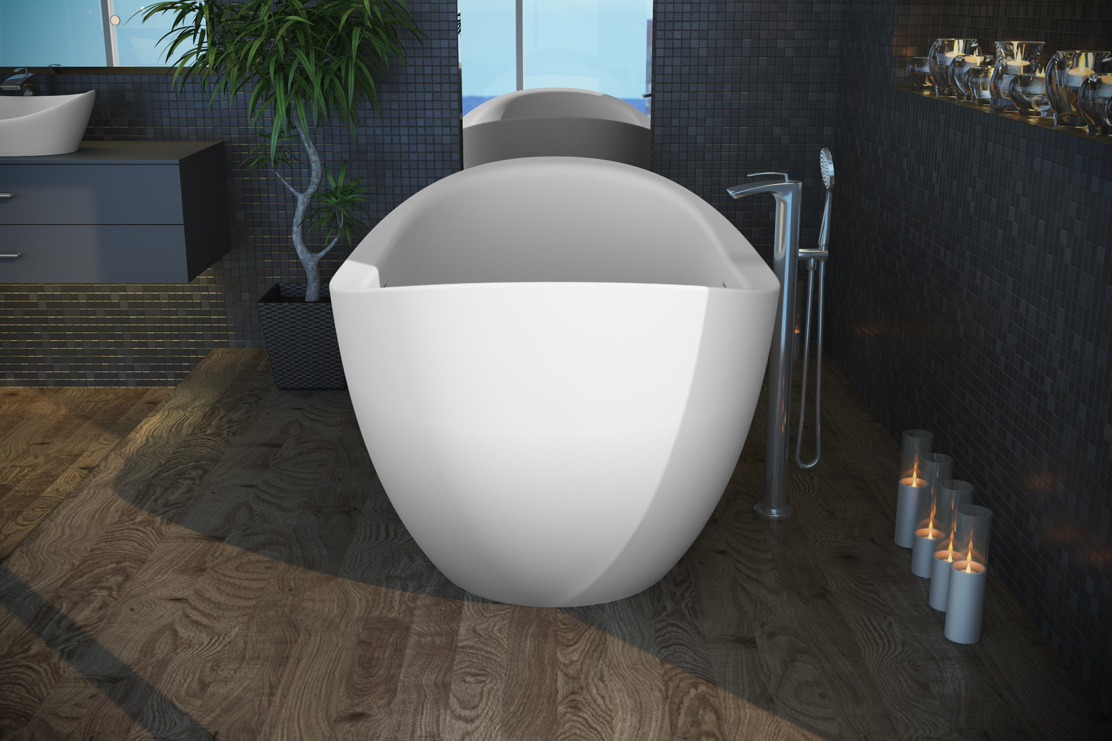 Purescape 171 Белая Каменная Ванна от Viva Lusso