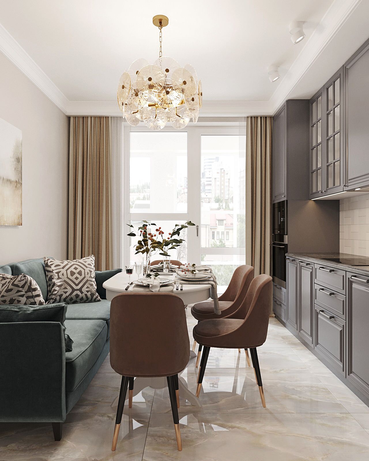 Обложка проекта: Современный интерьер с классическими элементами