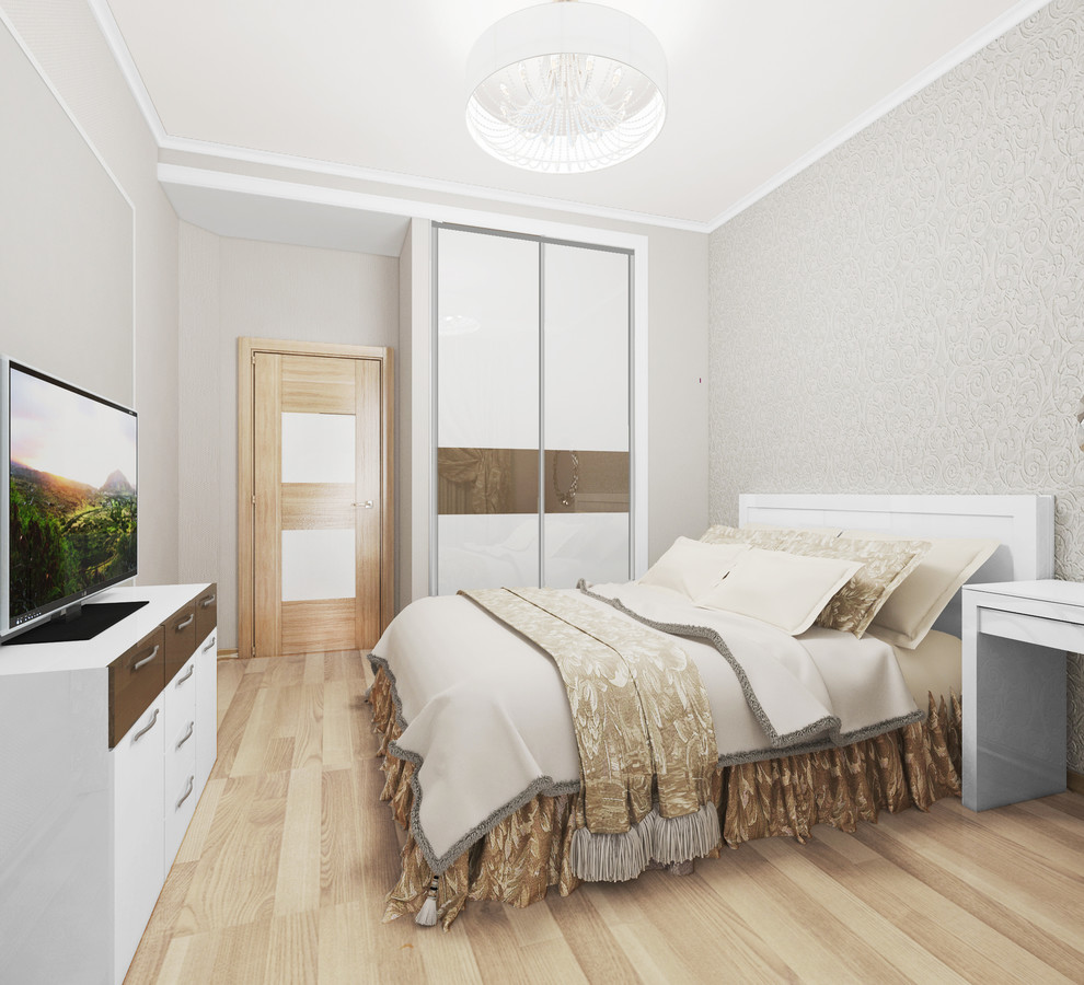 Светлый интерьер квартиры в голубых тонах