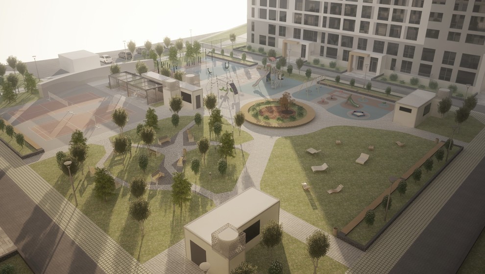 Эскизный проект благоустройства территории квартала "Новин" ГП4