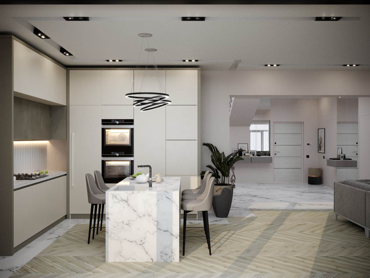 Обложка проекта: Кухня-гостиная частного дома г. Таганрог