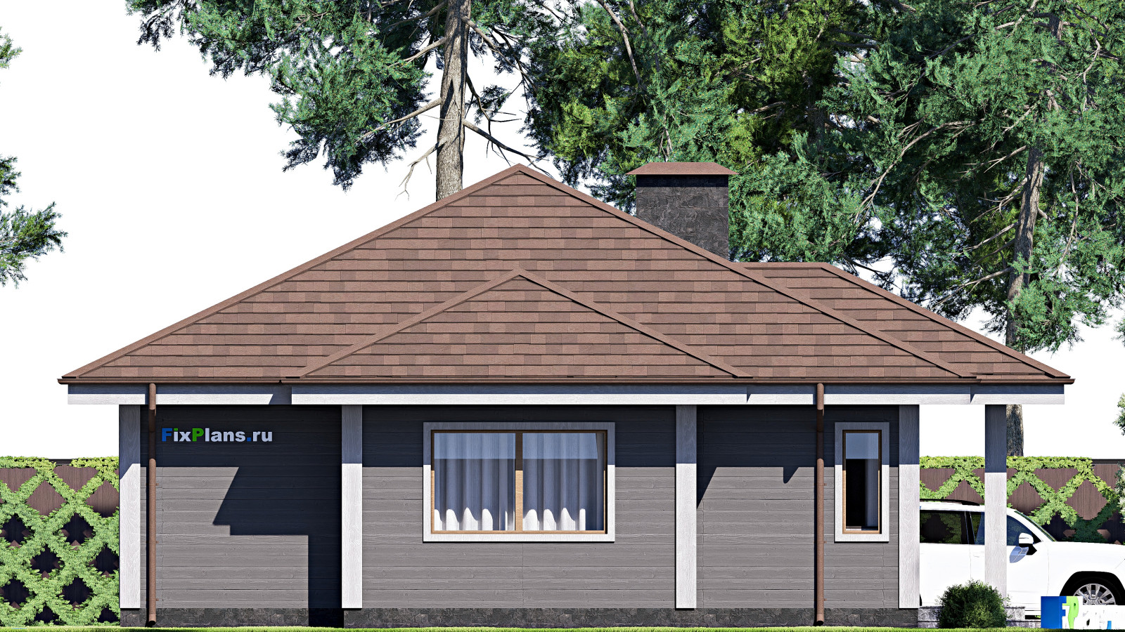 Проект одноэтажного дома 12х15м S120м2 F-17027
