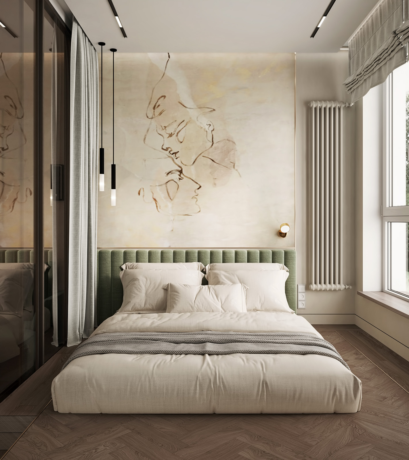 ЖК "Огни". Квартира для большой семьи. Зона сна родителей.