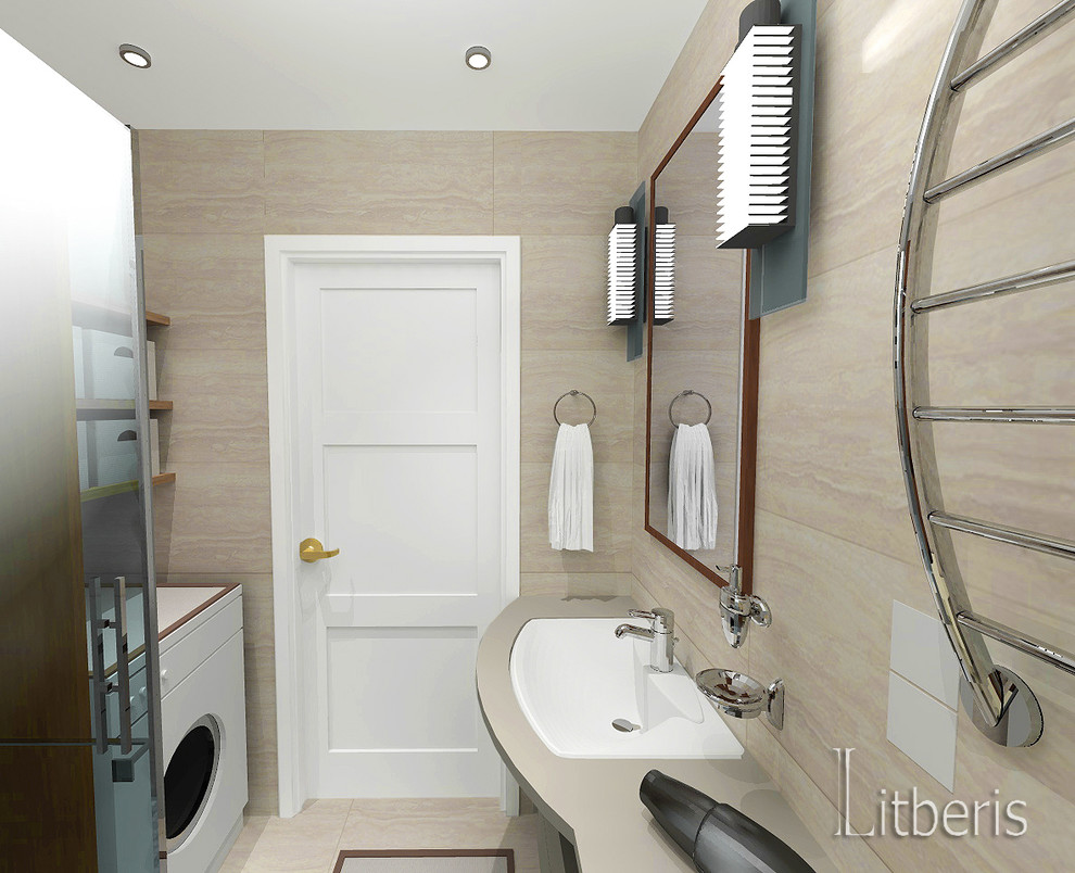 Современный светлый интерьер квартиры с элементами классики