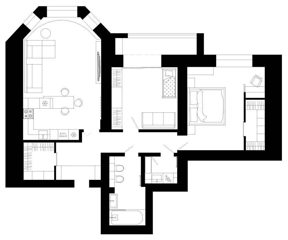 Проект. Квартира для молодой семьи.