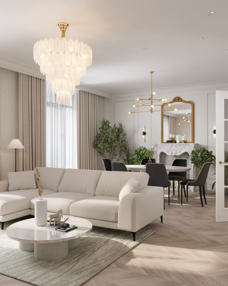 Светлая квартира с французским камином