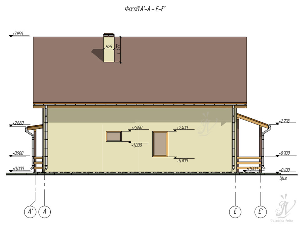 Эскизный проект индивидуального двухэтажного жилого дома в г. Рыбинск