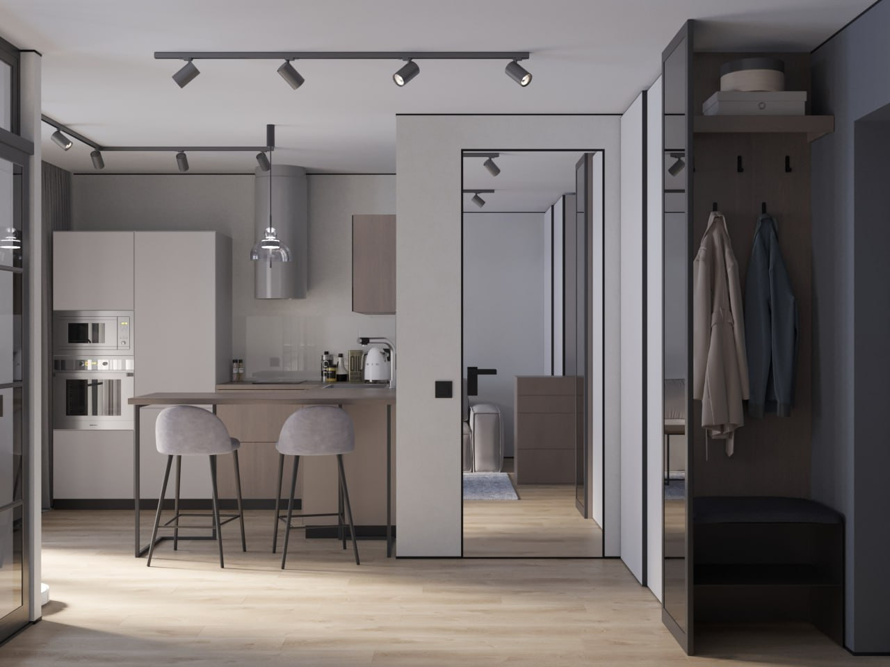 Однокомнатная квартира в стиле минимализм