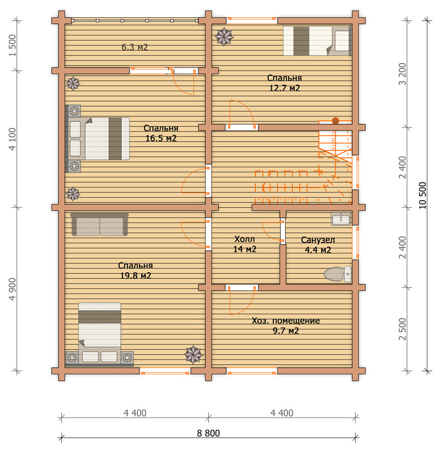 Дом из профилированного бруса "Сергиев Посад"