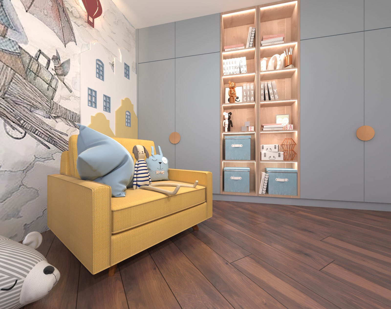 Дизайн-проект интерьера трехкомнатной квартиры.