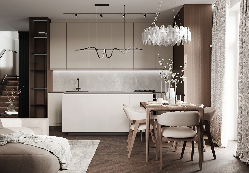 Кухня-гостиная в загородном доме