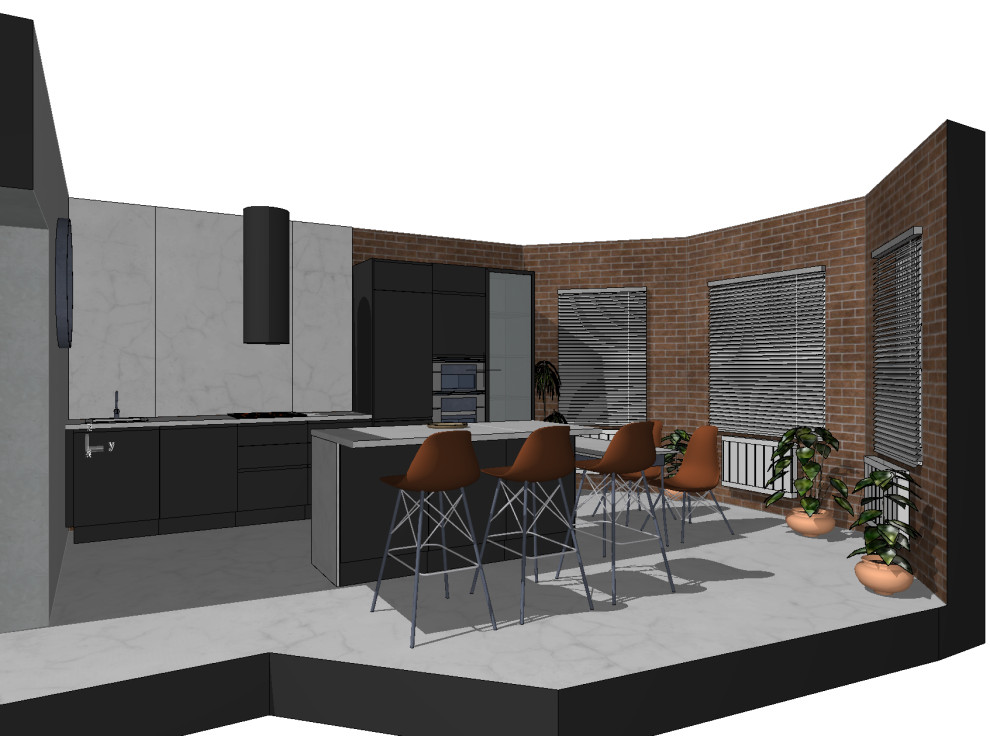 Обложка проекта: Кухня-гостиная в индустриальном стиле