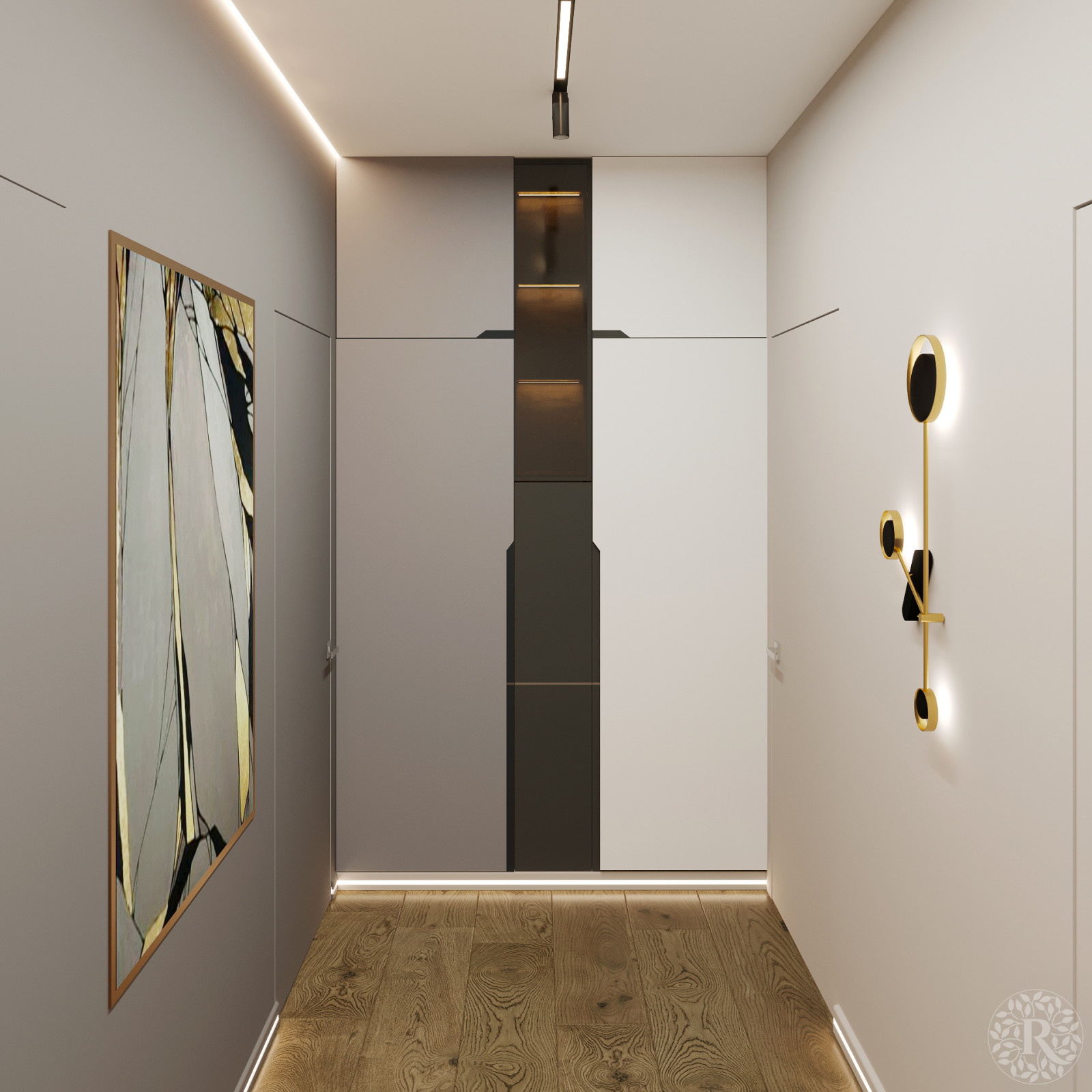 Прихожая в трёхкомнатной квартире в Ярославле