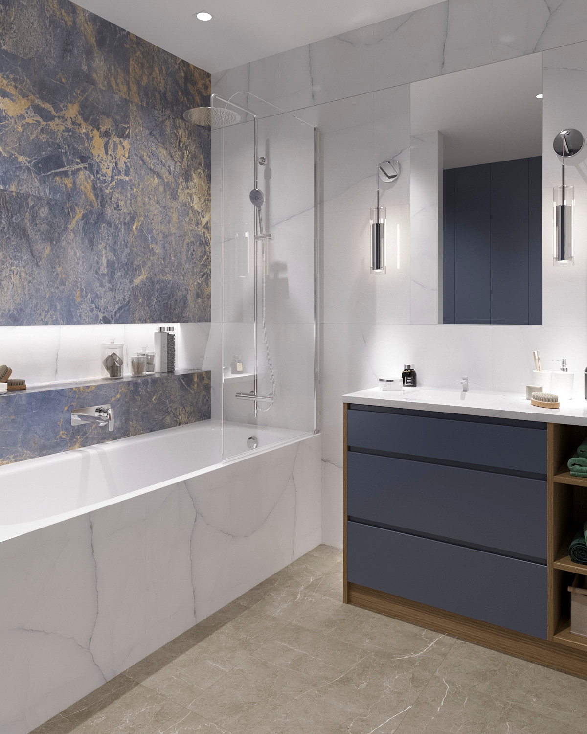 Обложка проекта: Ванная комната по фен-шую, частный дом 200 кв.м