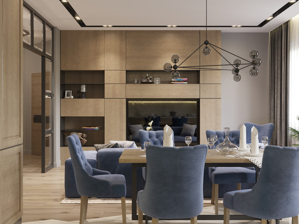 Гостиная-кухня, минимализм, 2019