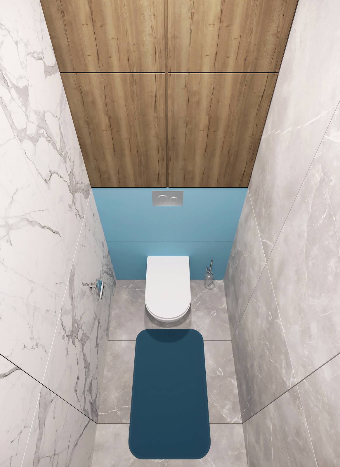 Ванна и туалет в одном стиле