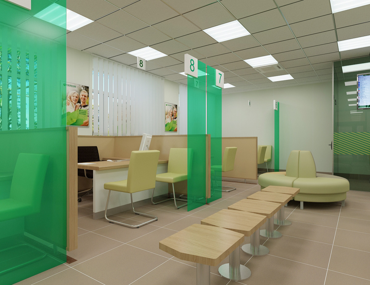 Дизайн-проект отделения ПАО Сбербанка Омская обл. г. Муромцево