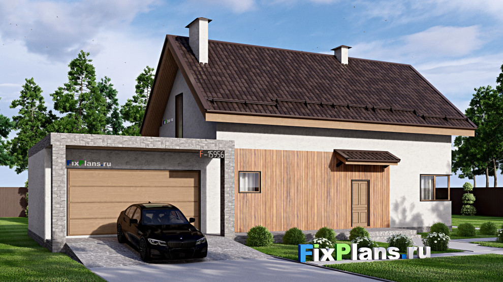 Проект дома с мансардой 20х13 м S210м2 F-15956