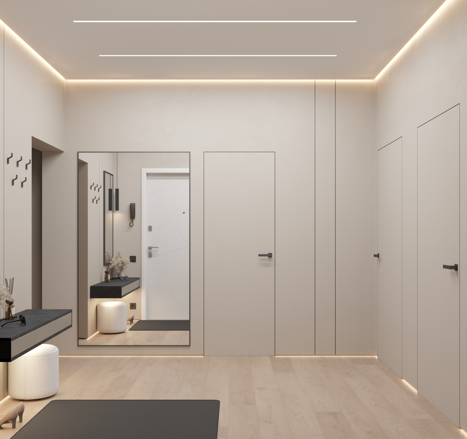 Современная и светлая прихожая