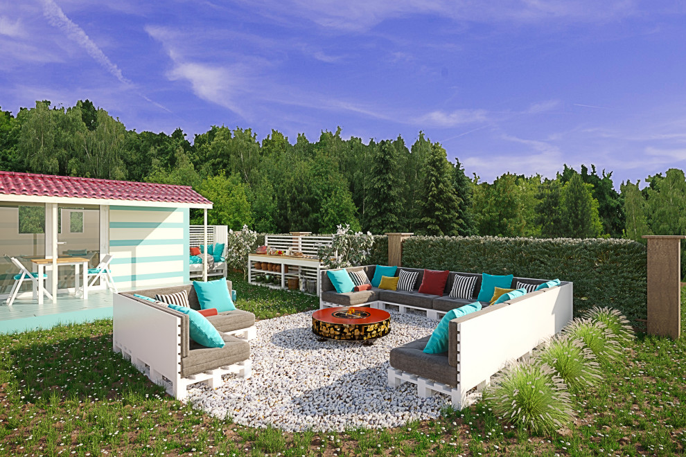 Проект Летний домик с зоной отдыха и барбекю.