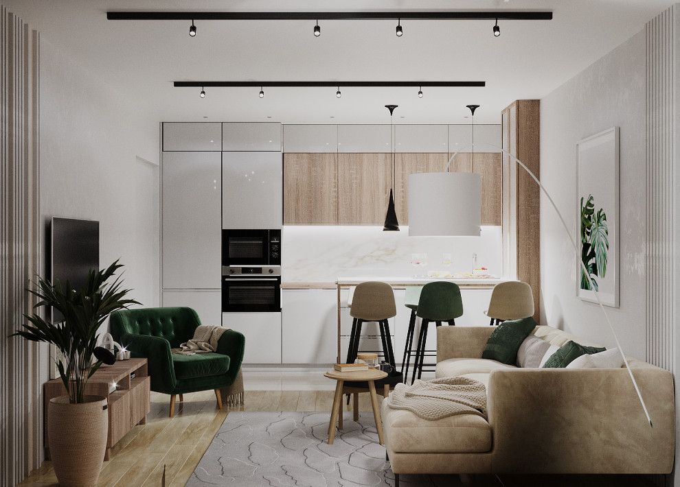 Кухня гостиная для молодой семьи