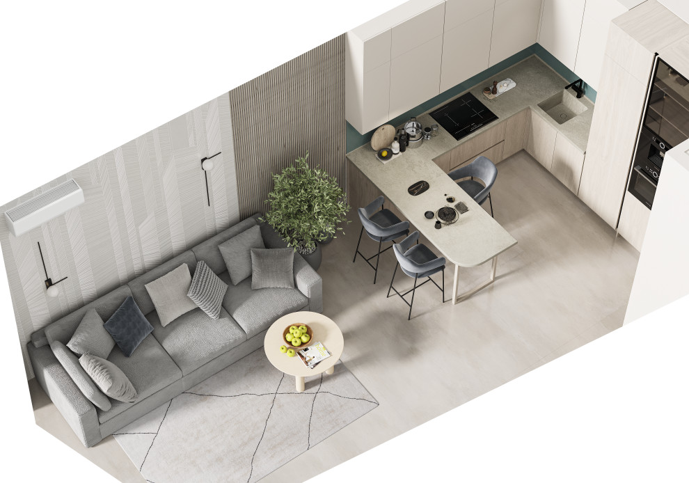 Дизайн-проект 1-комнатной квартиры Мегаполис-Парк