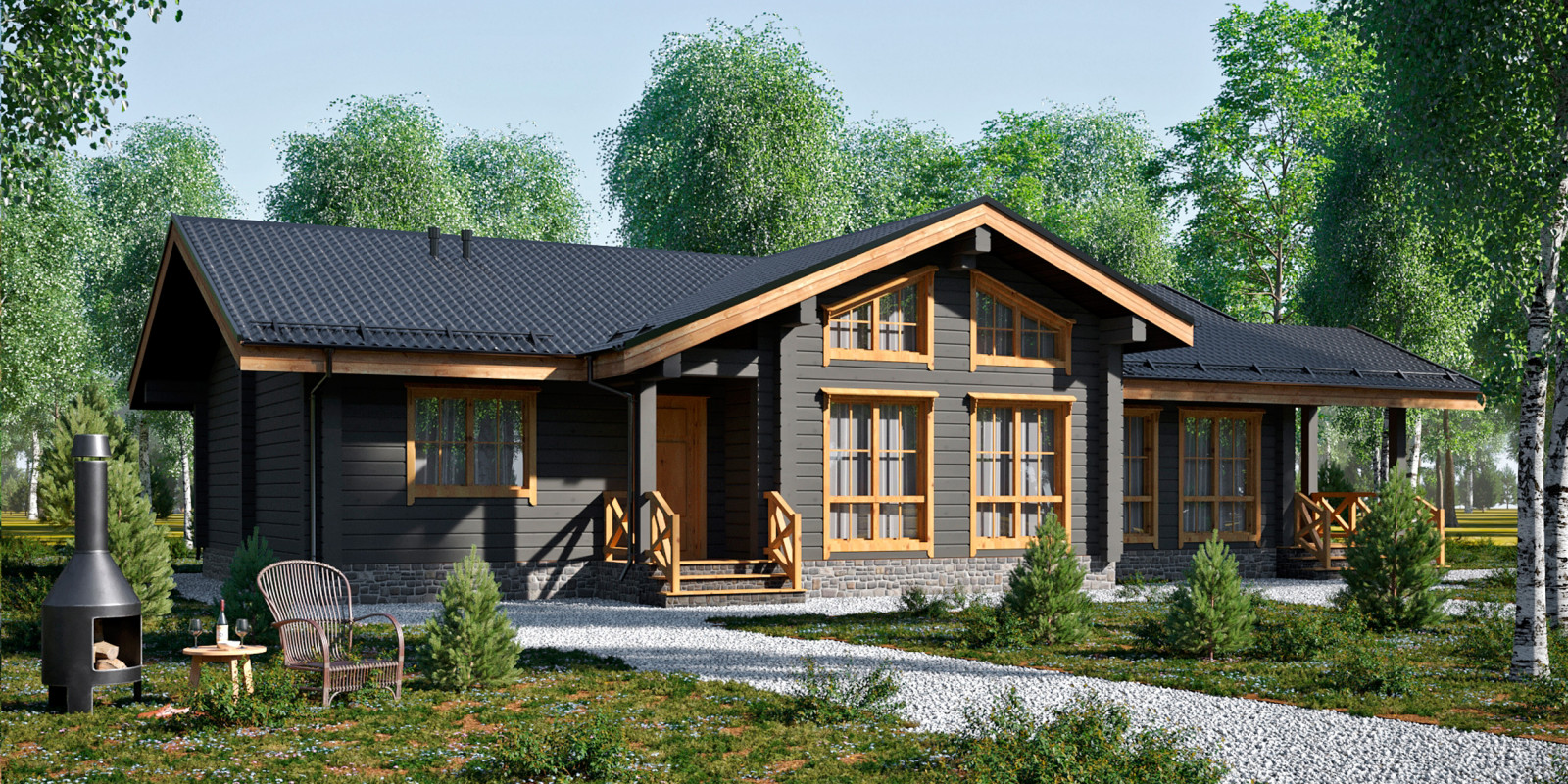 Дом из клееного бруса по проекту ПИТЕР