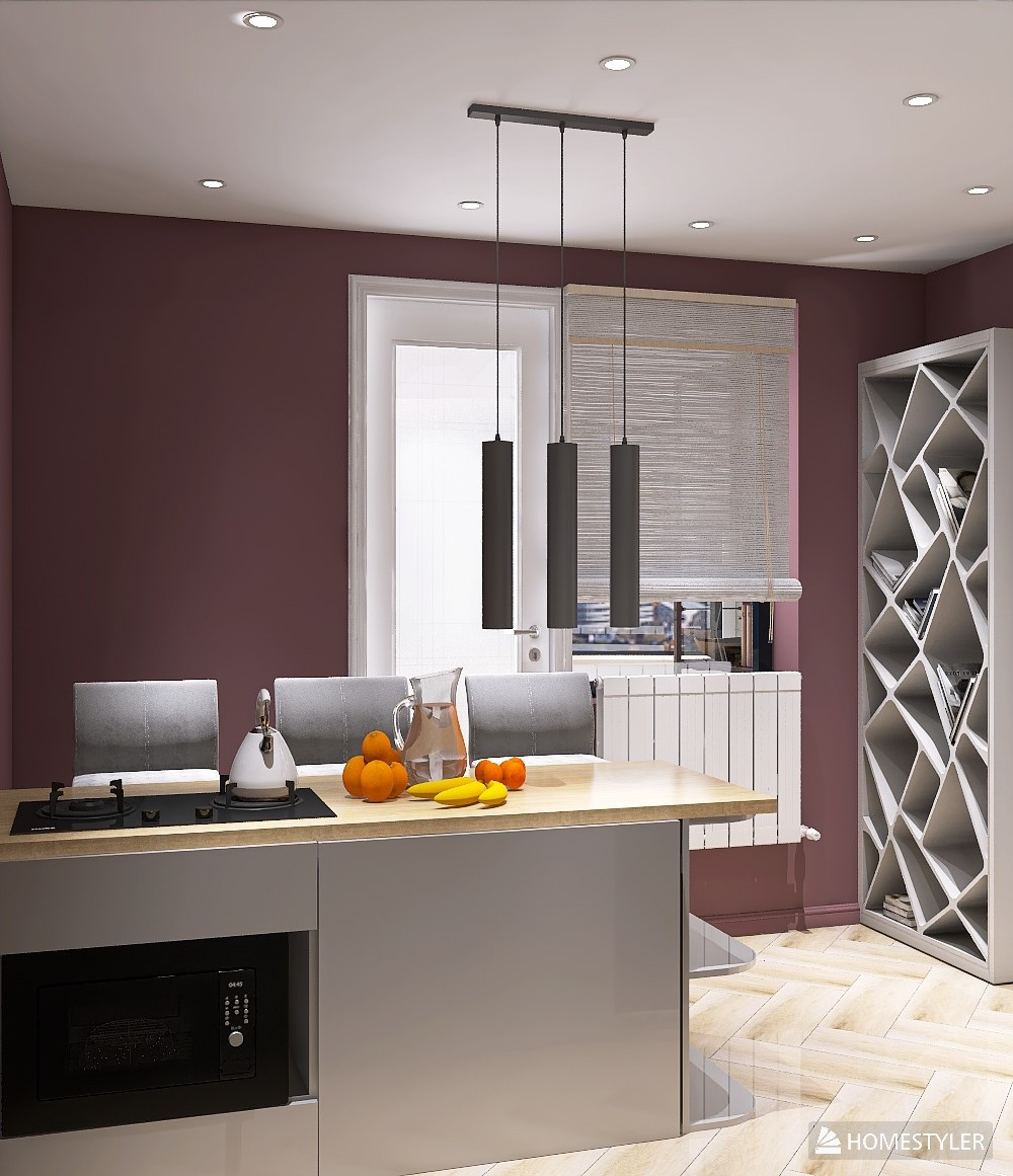 Кухня с островом в современном стиле