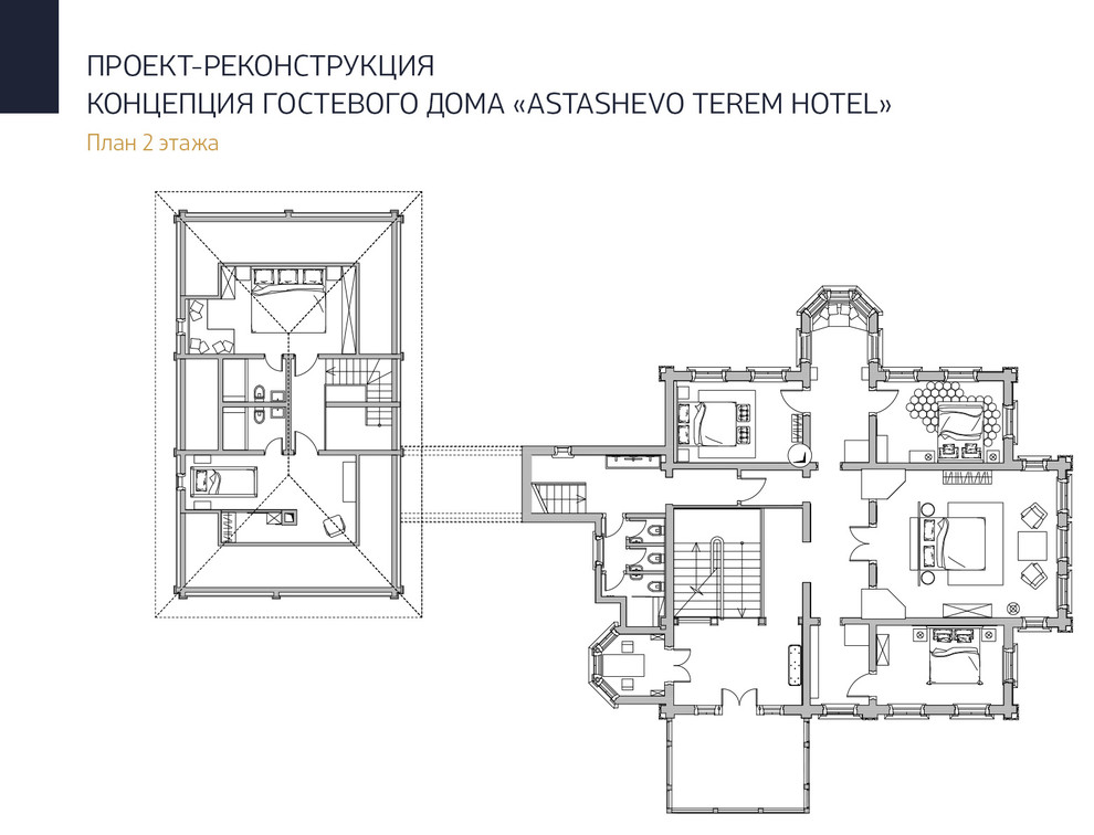 Проект-реконструкция. Концепция гостевого дома «Astashevo Terem Hotel»
