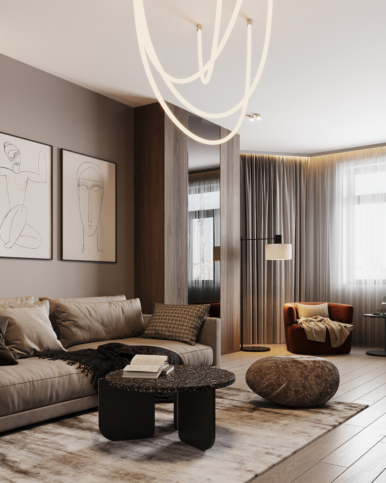 ЖК "Шуваловский" современный интерьер 216 кв.м