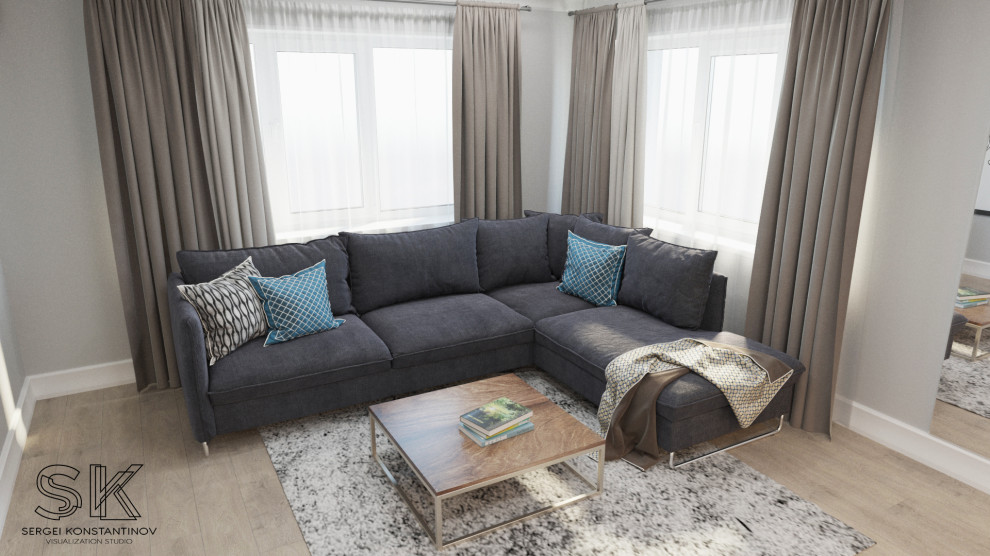 Обложка проекта: Просторная гостиная в небольшой квартире