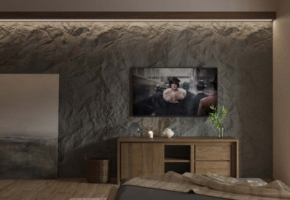 Спальня в стиле ваби-саби из дизайн-проекта в ЖК 8Клёнов, Москва