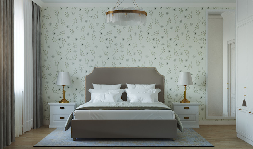 Спальня в неоклассическом стиле с элементами прованса.