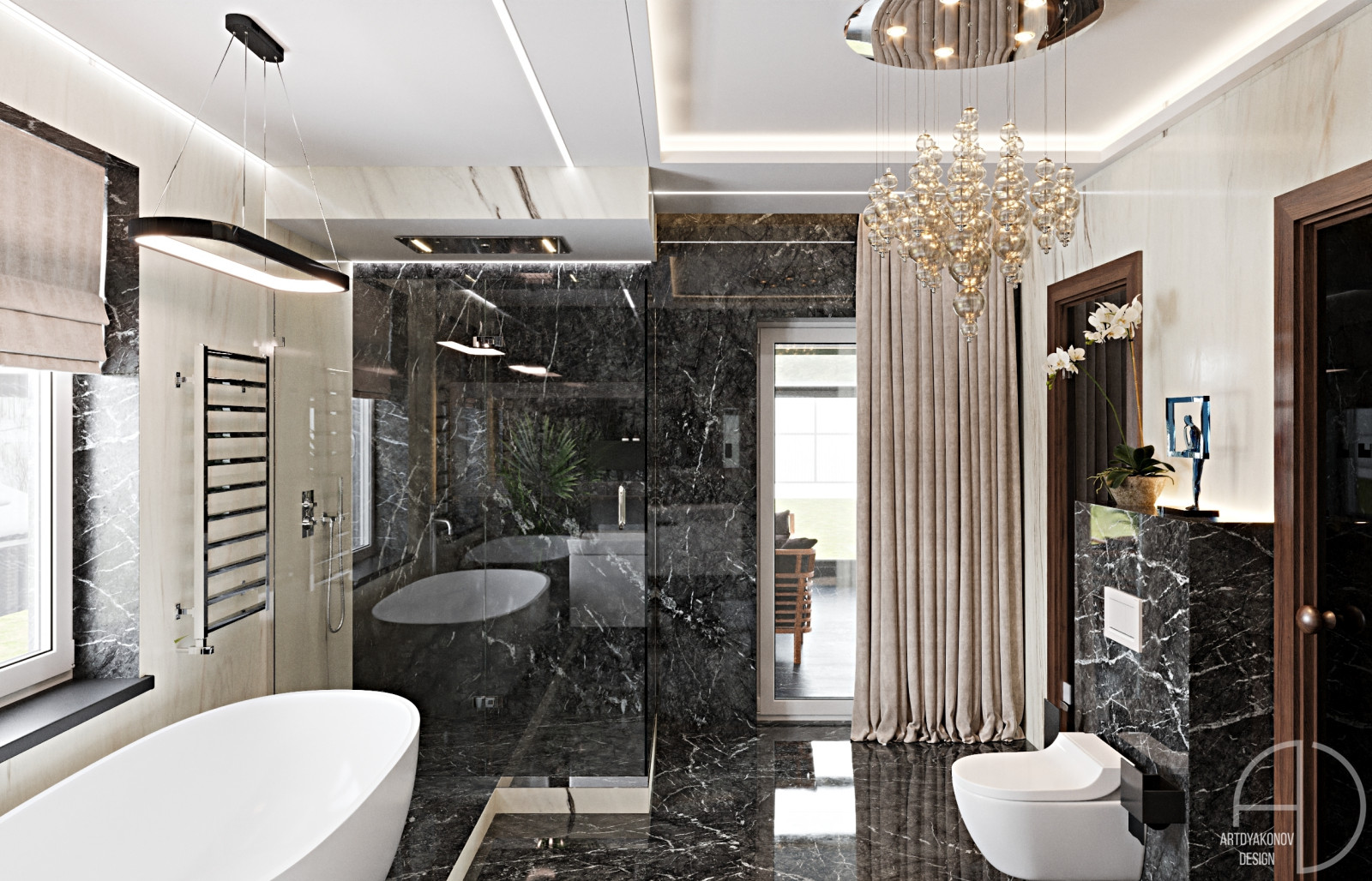 Дизайн интерьера загородного дома. Поселок Зеркальный 250 м2