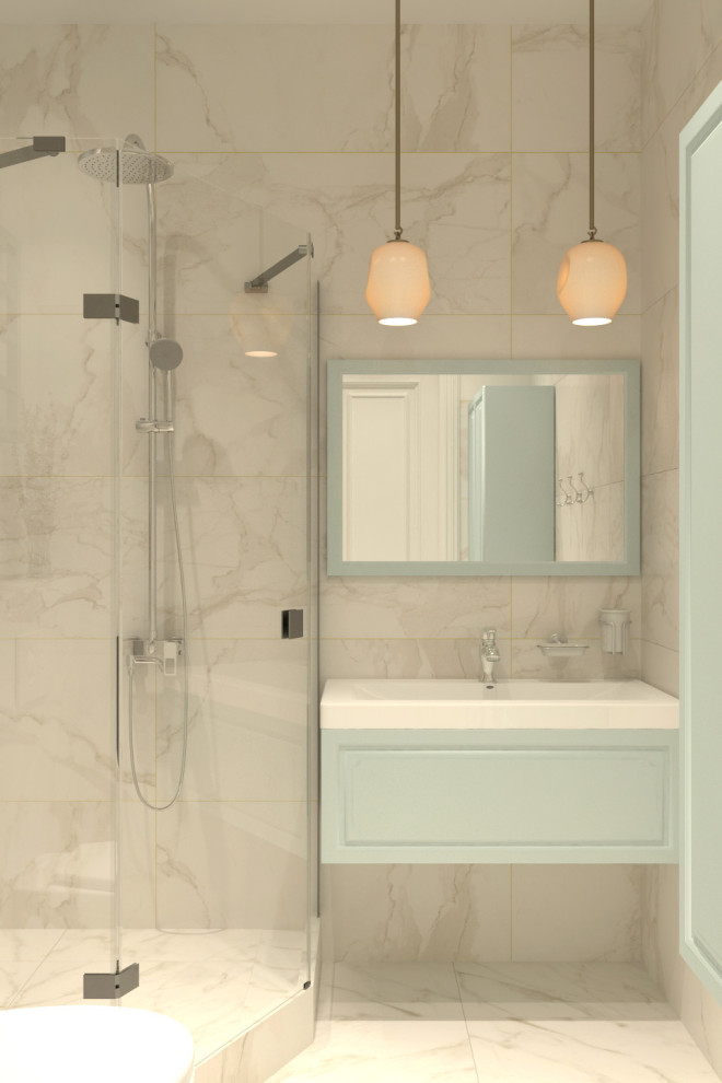 Квартира с голубыми стенами