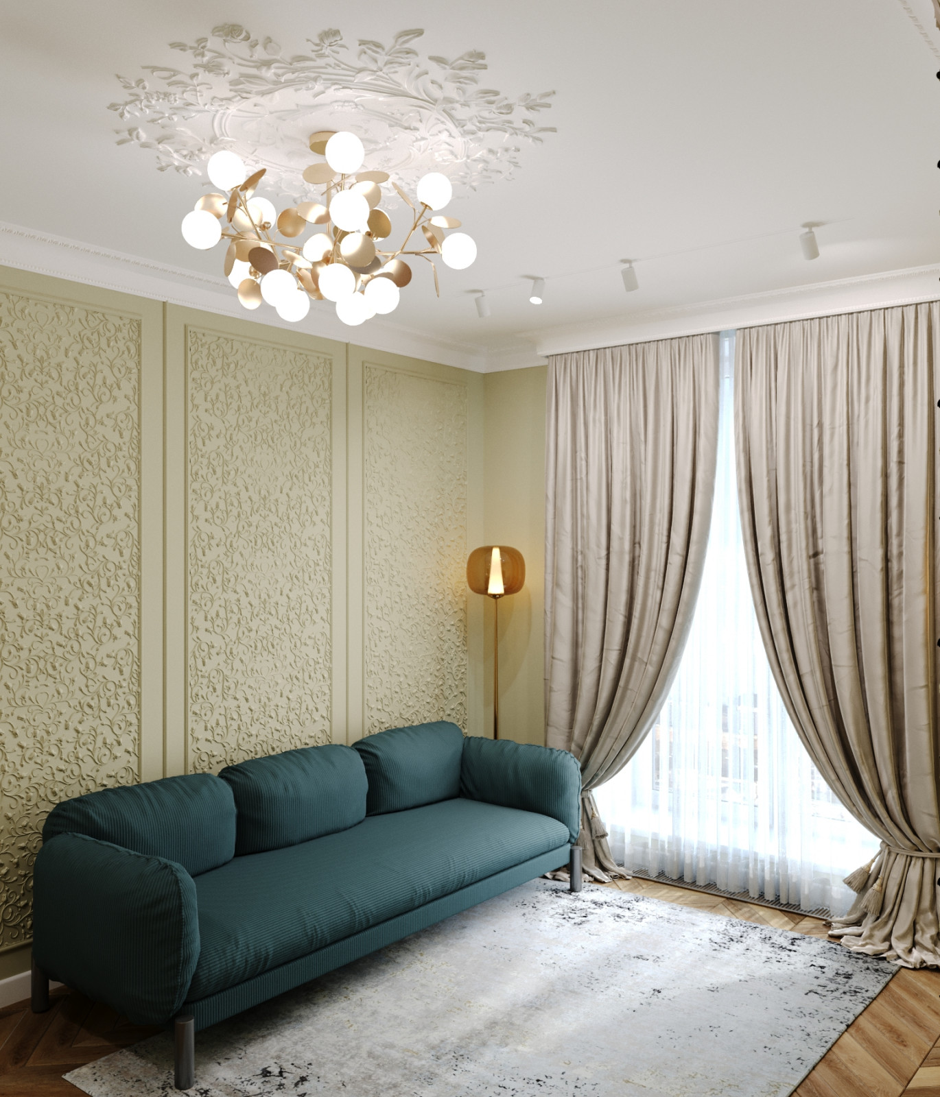 Двухкомнатная квартира в неоклассическом стиле