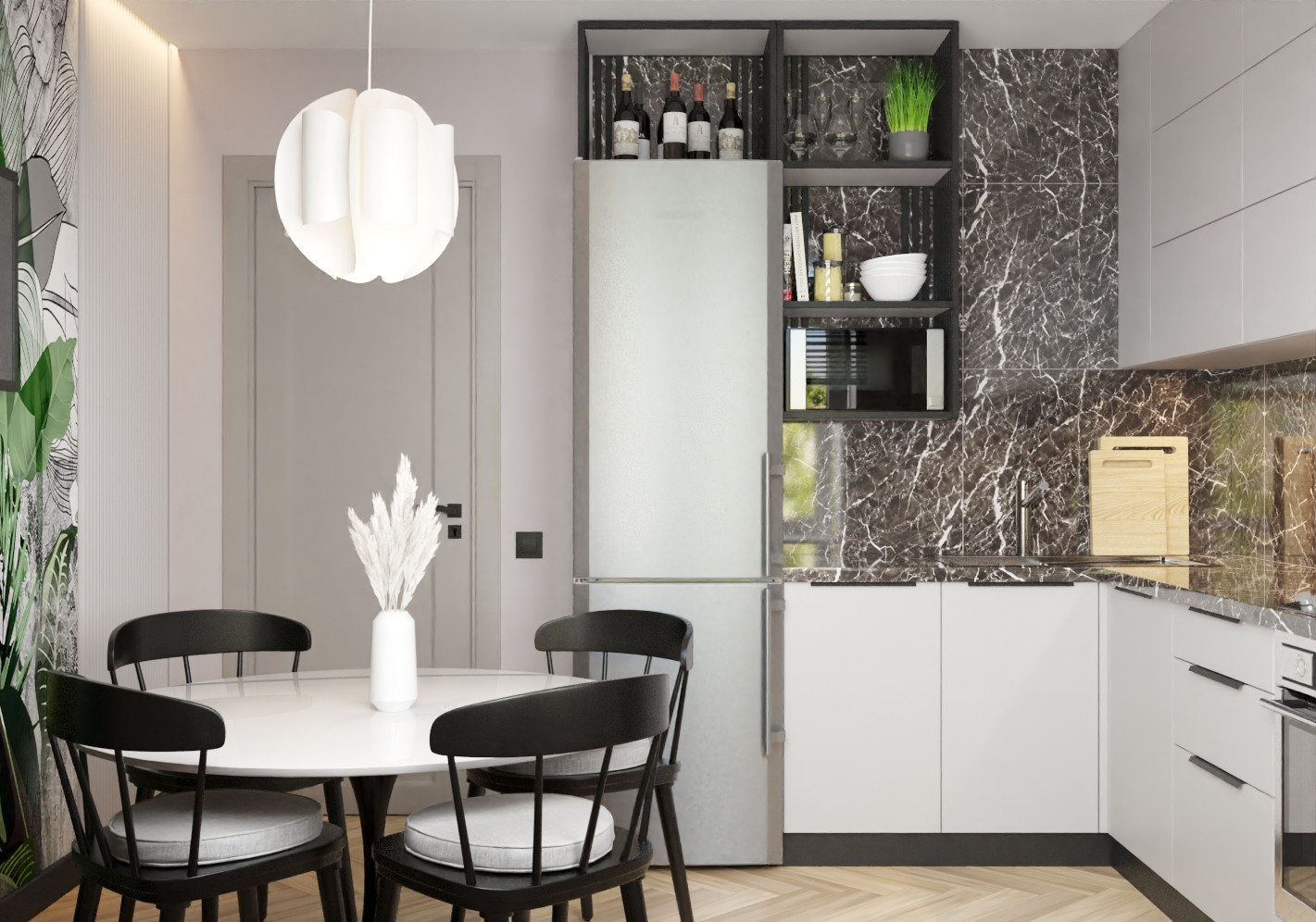 Квартира 64 кв/м в современном стиле, Ультрамарин