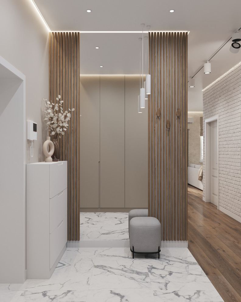 Прихожая светлых оттенках