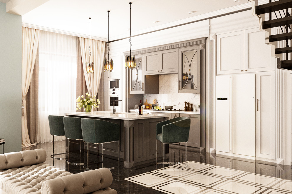 Изысканый интерьер в голубых тонах в г.Санкт-Петербург