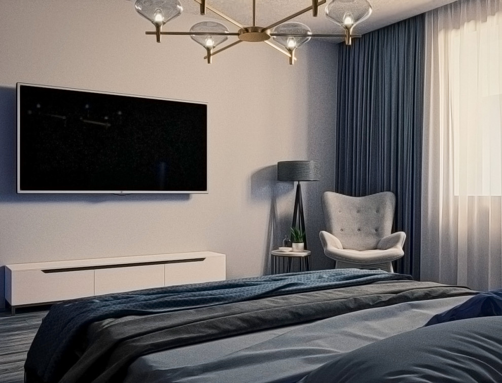 Спальня выполненная в современном стиле