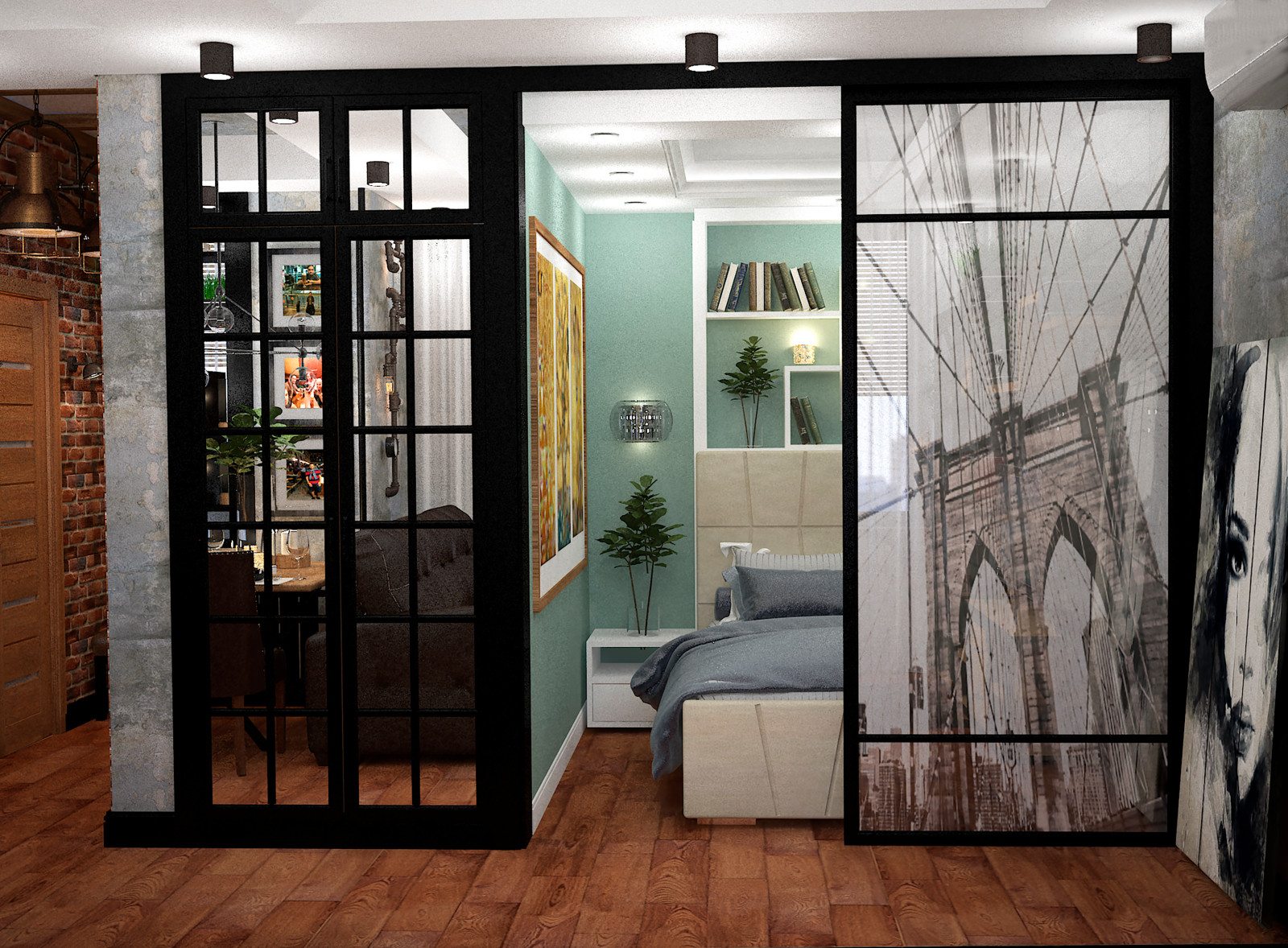 Малогабаритная квартира в стиле лофт