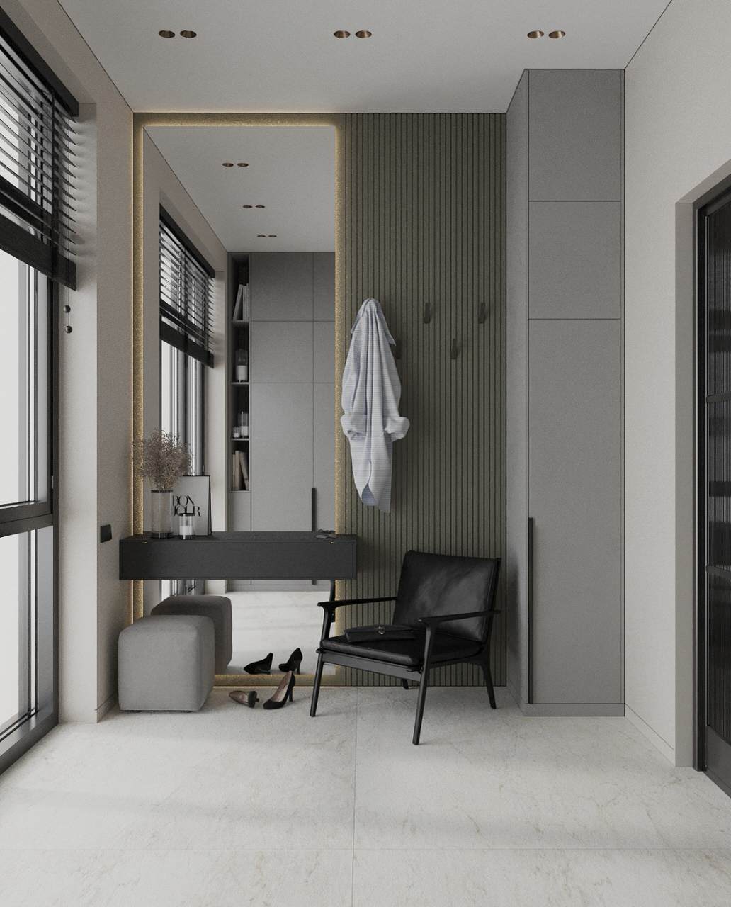 Прихожая в таунхаусе в поселке Новорижский, 277 м2