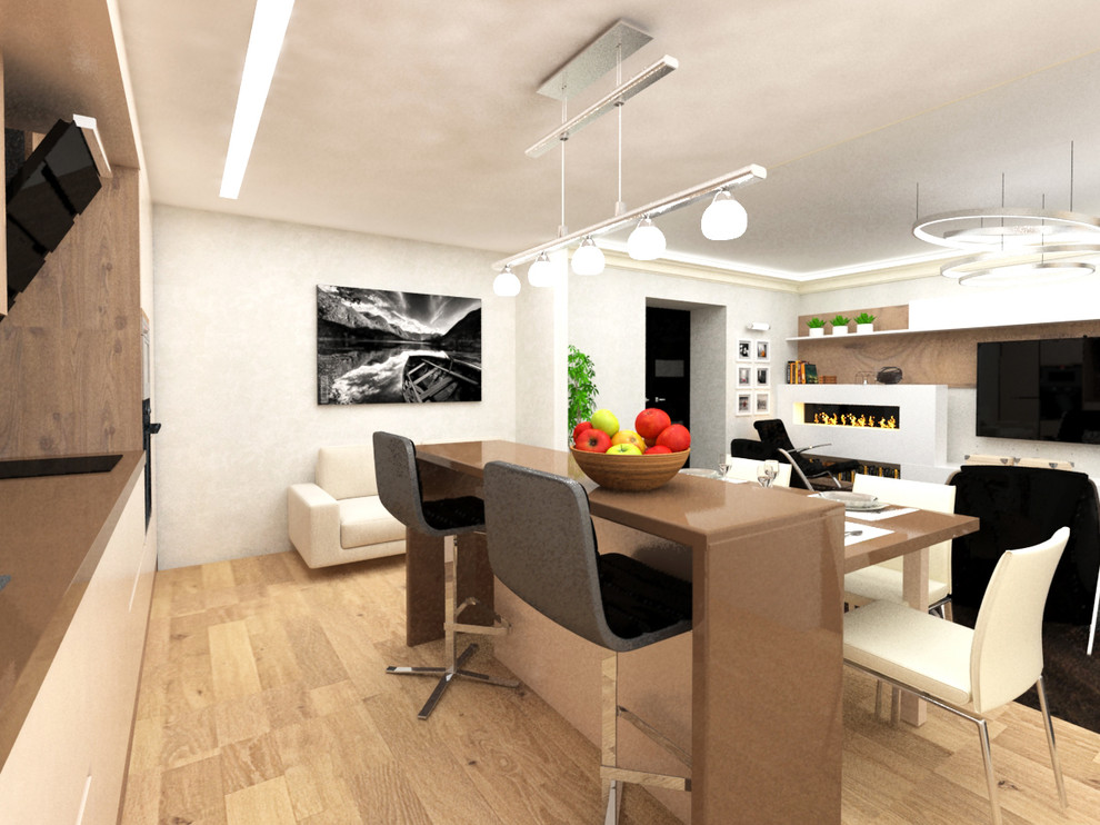 контрастный интерьер в современном стиле